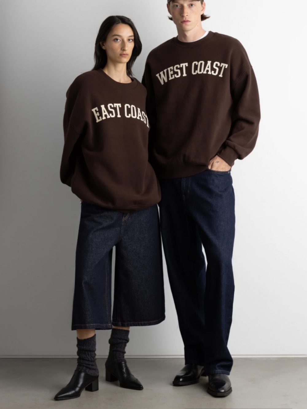 OAK + FORT Brown 'East Coast' Crewneck Sweatshirt